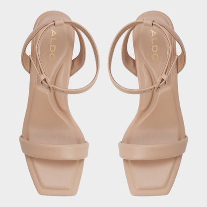 Aurorai Bone Women's Strappy sandals - Strappy heeled sandal, Block heel - Bone