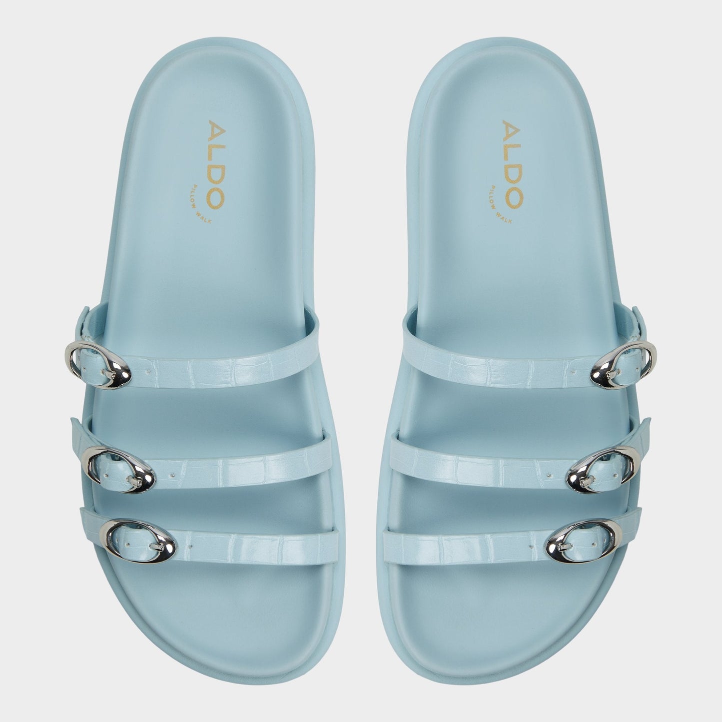 Zephyra Pastel Blue Women's Footbed sandals - Footbed sandal - Pastel Blue