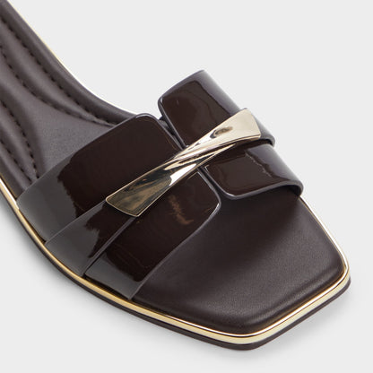 Darlina Medium Brown Women's Flats - Slide sandal - Medium brown