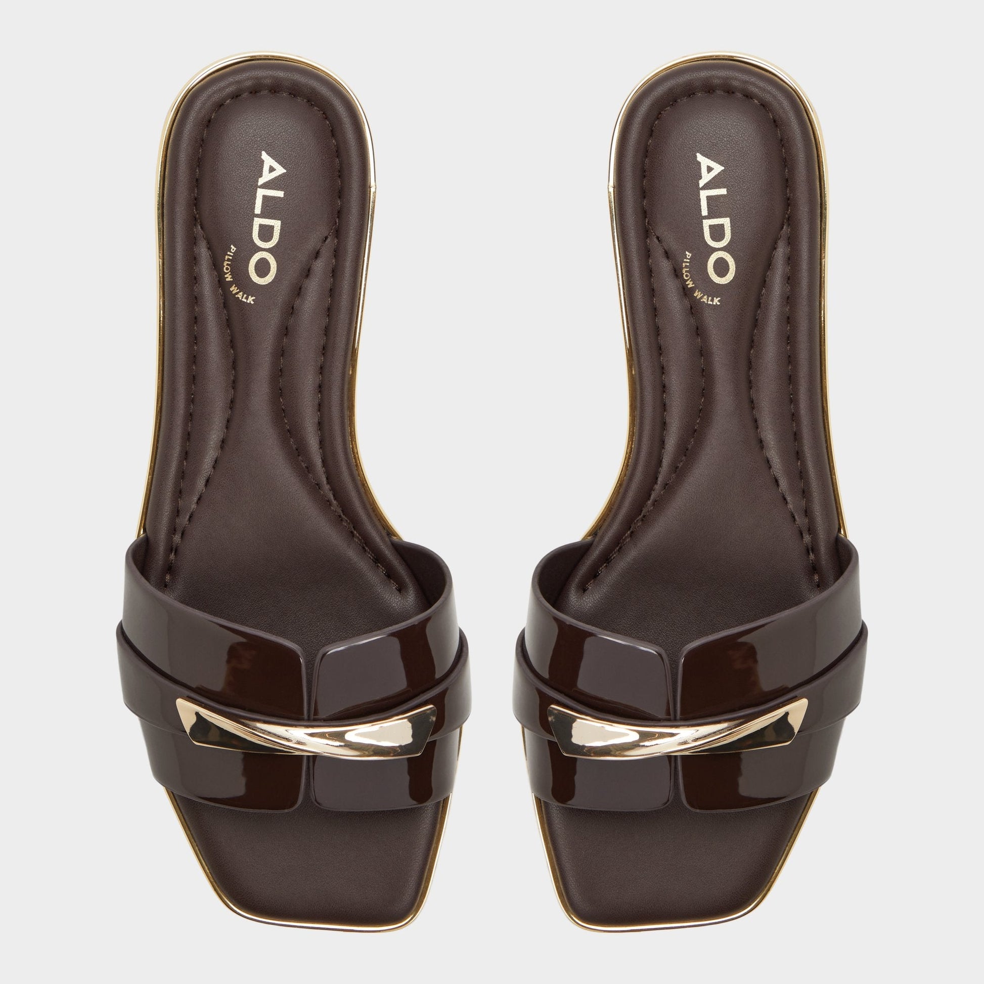 Darlina Medium Brown Women's Flats - Slide sandal - Medium brown