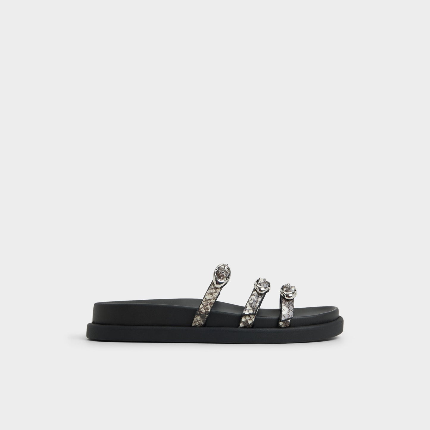 Zephyra White/Black Women's Footbed sandals - Footbed sandal - White/Black