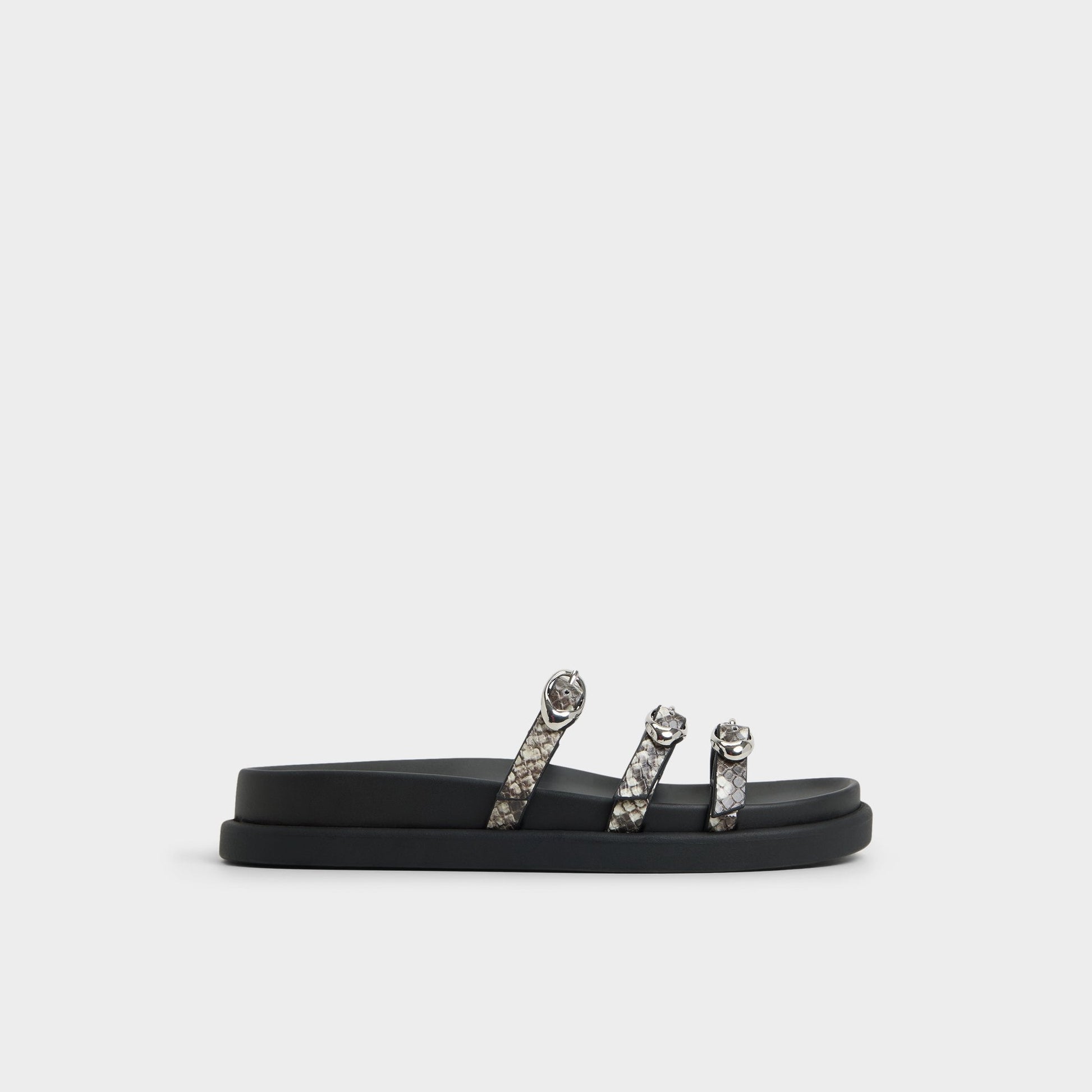 Zephyra White/Black Women's Footbed sandals - Footbed sandal - White/Black