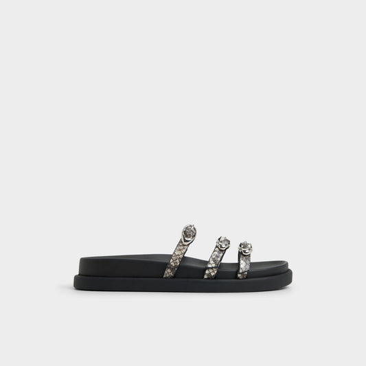 Zephyra White/Black Women's Footbed sandals - Footbed sandal - White/Black