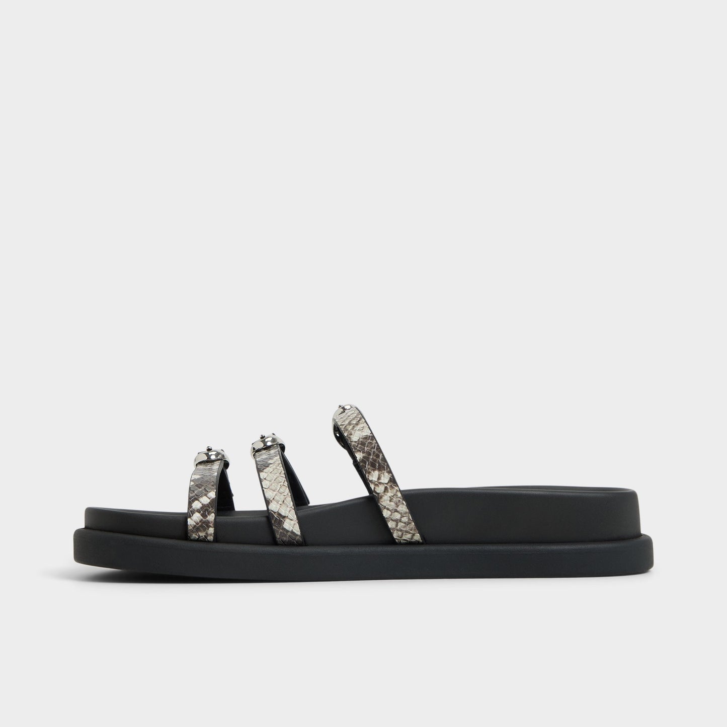 Zephyra White/Black Women's Footbed sandals - Footbed sandal - White/Black