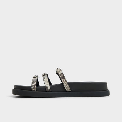 Zephyra White/Black Women's Footbed sandals - Footbed sandal - White/Black