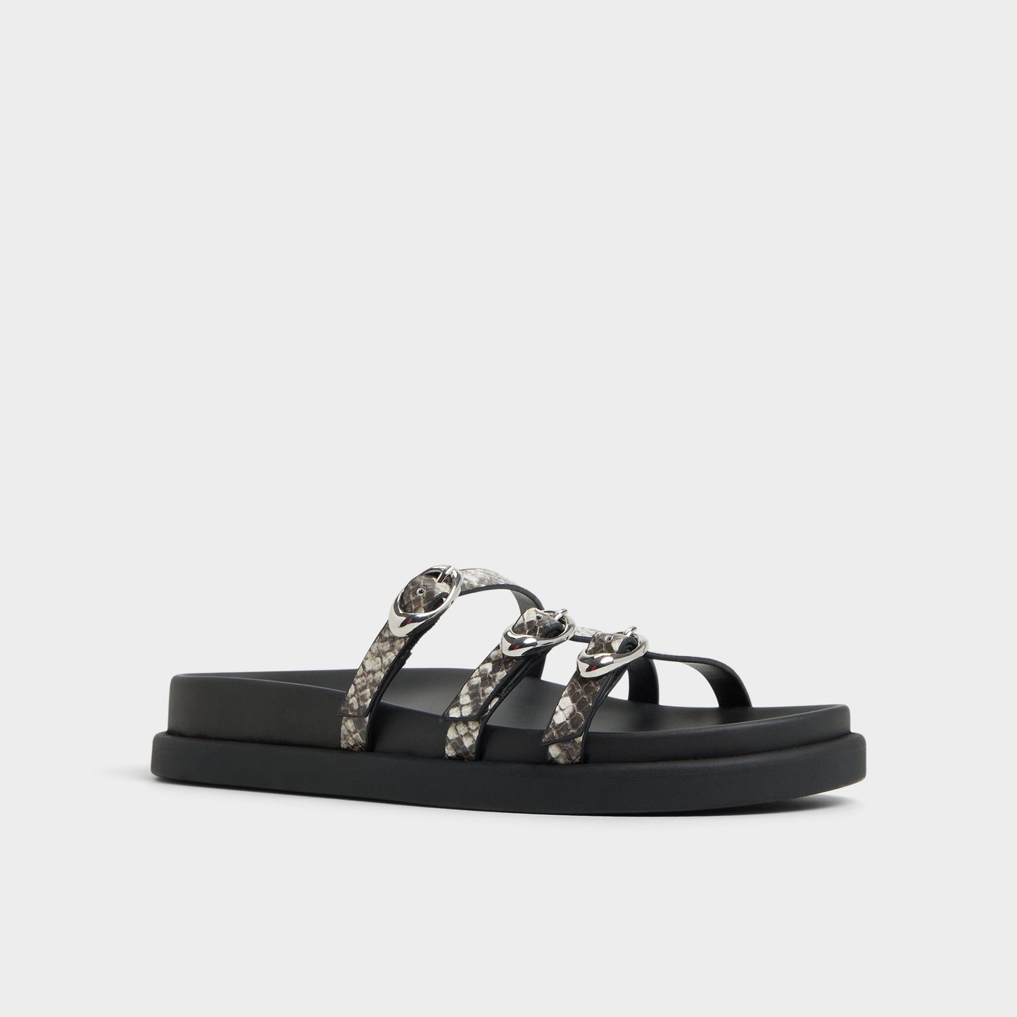Zephyra White/Black Women's Footbed sandals - Footbed sandal - White/Black
