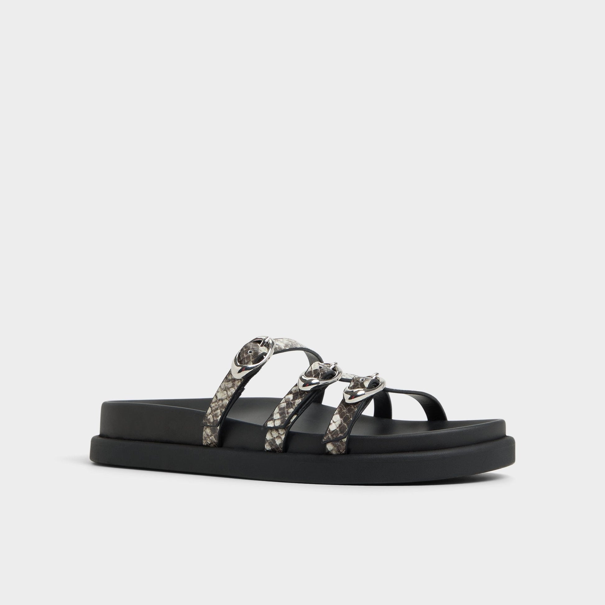Zephyra White/Black Women's Footbed sandals - Footbed sandal - White/Black