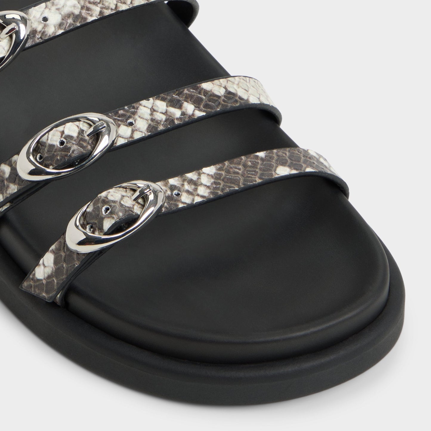 Zephyra White/Black Women's Footbed sandals - Footbed sandal - White/Black