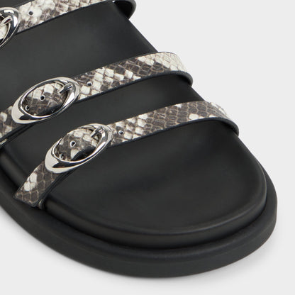 Zephyra White/Black Women's Footbed sandals - Footbed sandal - White/Black