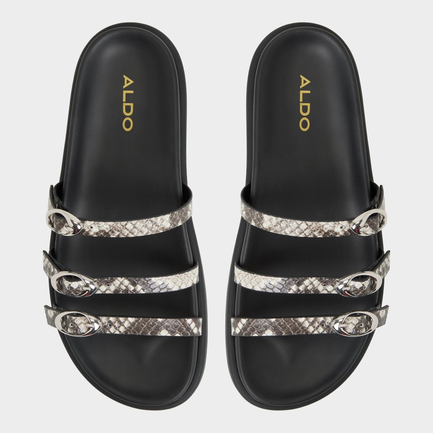 Zephyra White/Black Women's Footbed sandals - Footbed sandal - White/Black