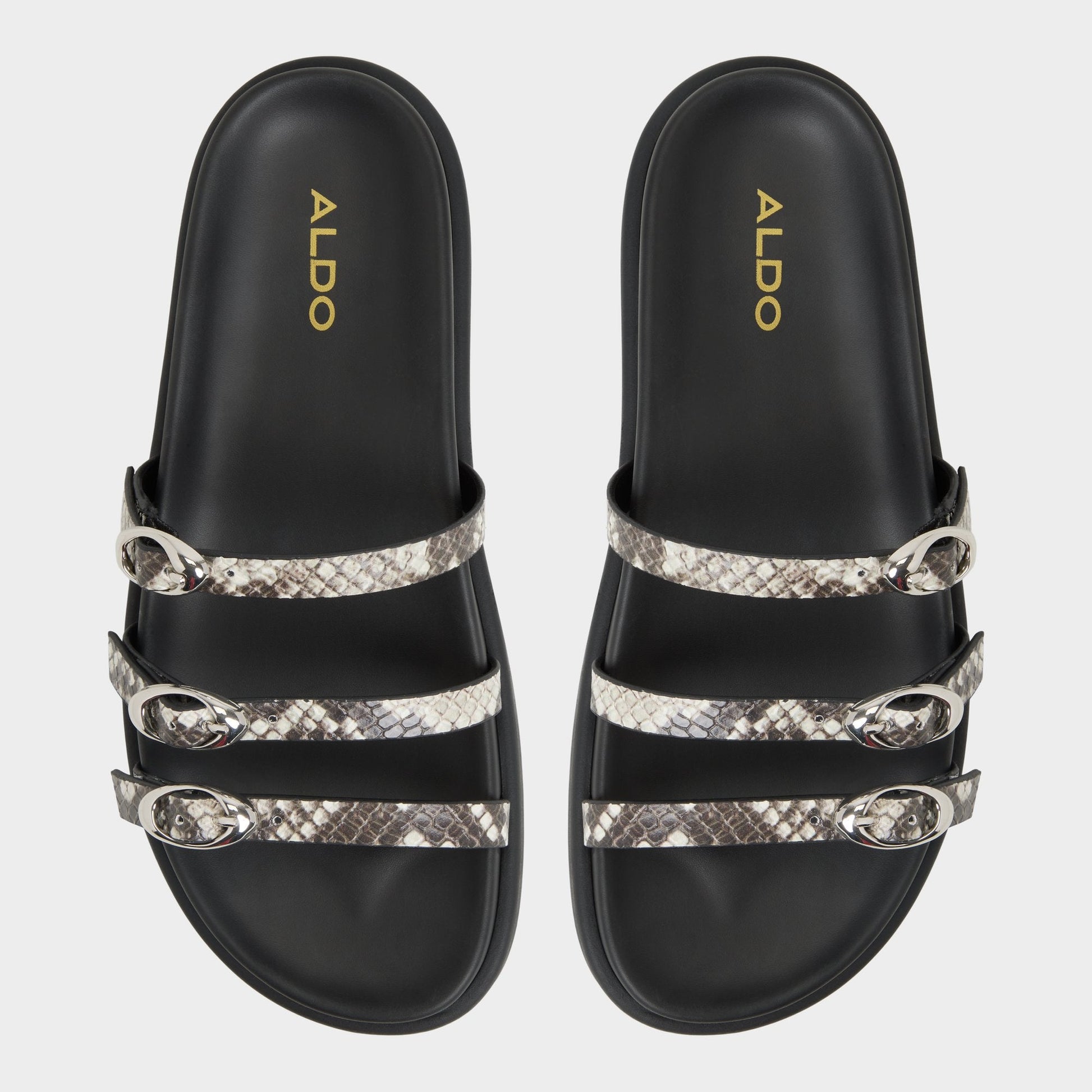 Zephyra White/Black Women's Footbed sandals - Footbed sandal - White/Black