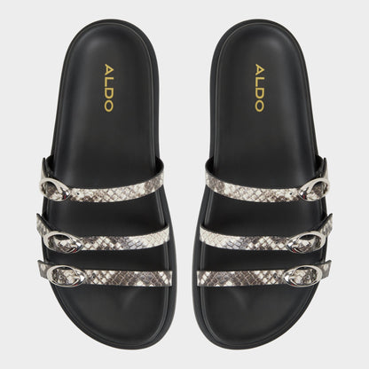 Zephyra White/Black Women's Footbed sandals - Footbed sandal - White/Black