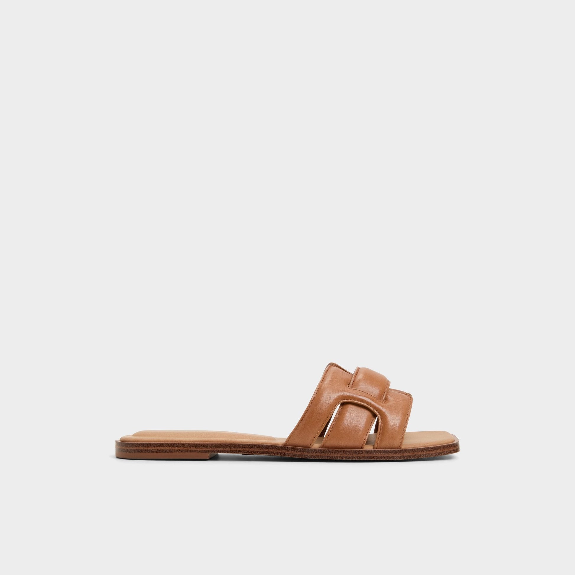 Eleny Medium Brown Women's Flats - Slide sandal - Medium Brown
