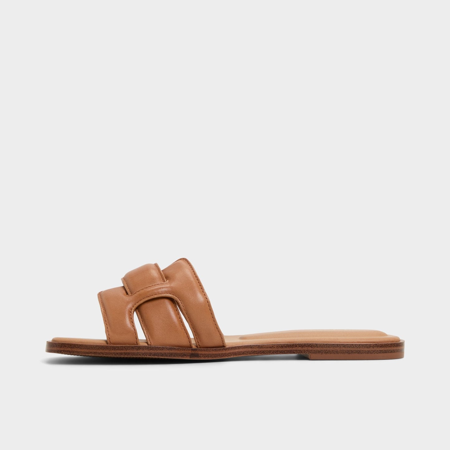 Eleny Medium Brown Women's Flats - Slide sandal - Medium Brown