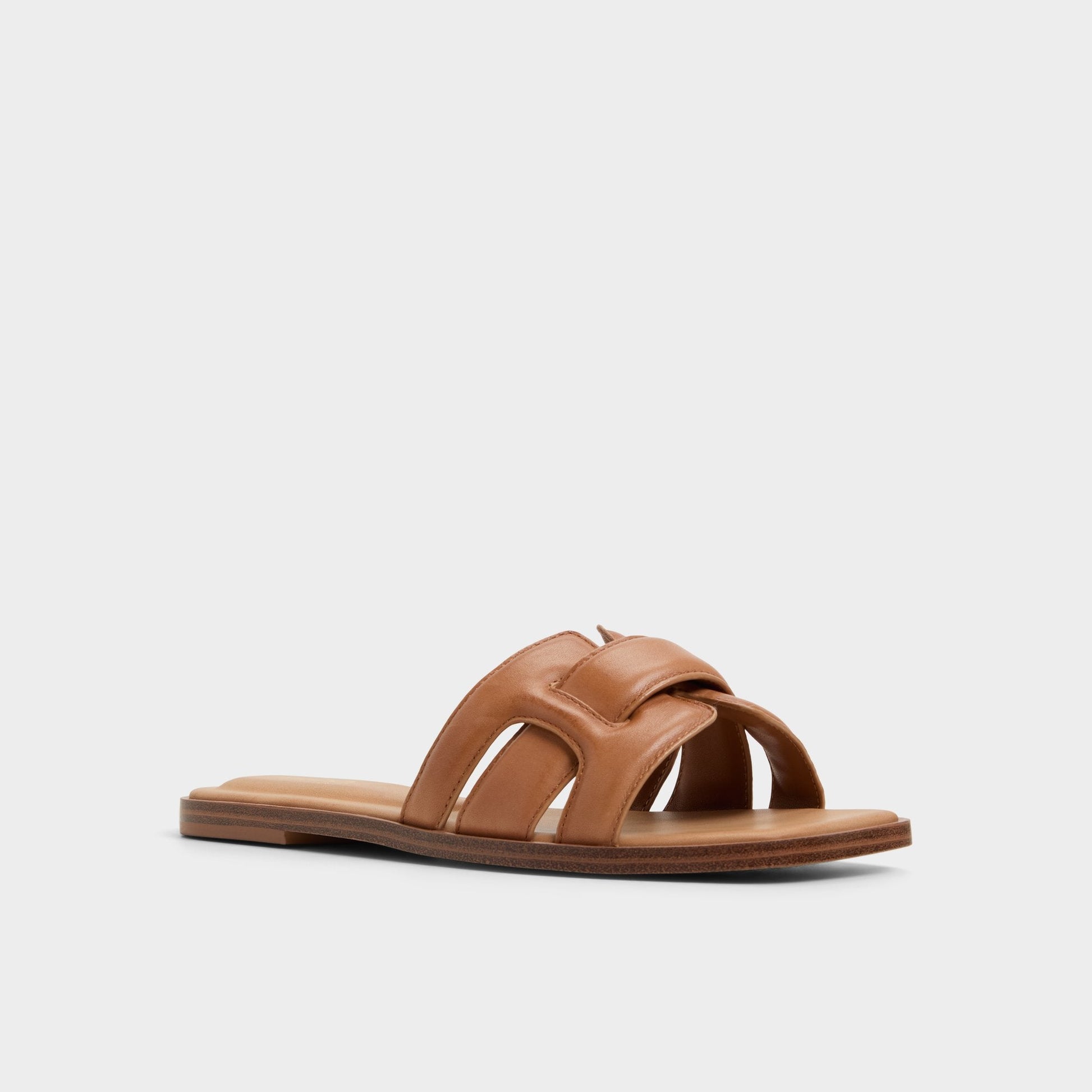 Eleny Medium Brown Women's Flats - Slide sandal - Medium Brown