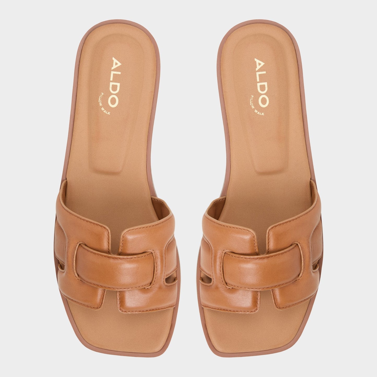 Eleny Medium Brown Women's Flats - Slide sandal - Medium Brown