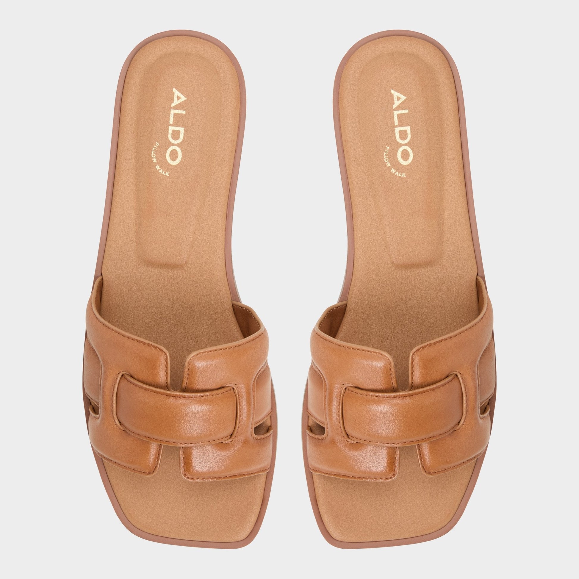 Eleny Medium Brown Women's Flats - Slide sandal - Medium Brown