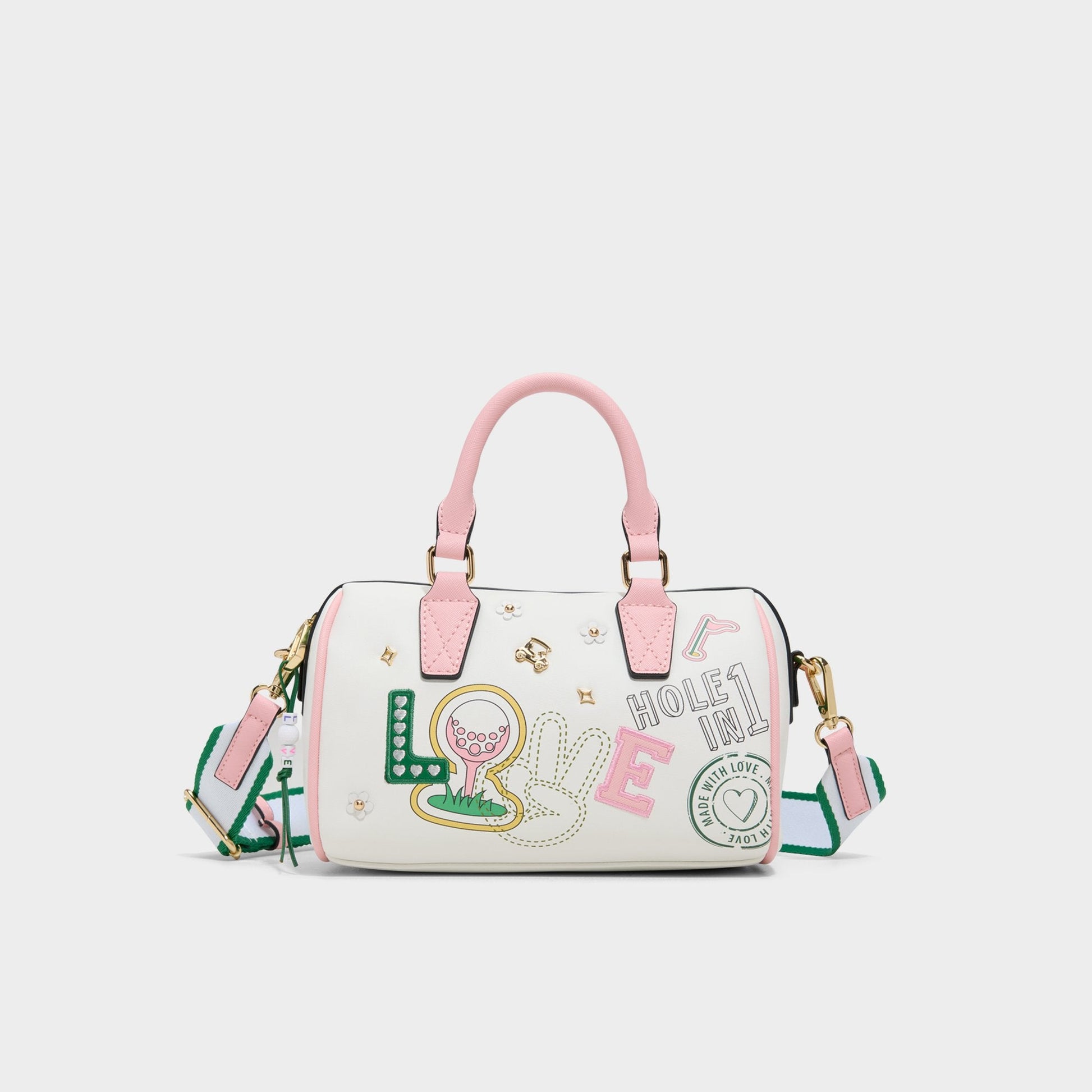 Fisney White Combo Women's Mini bags - Barrel bag - White Combo