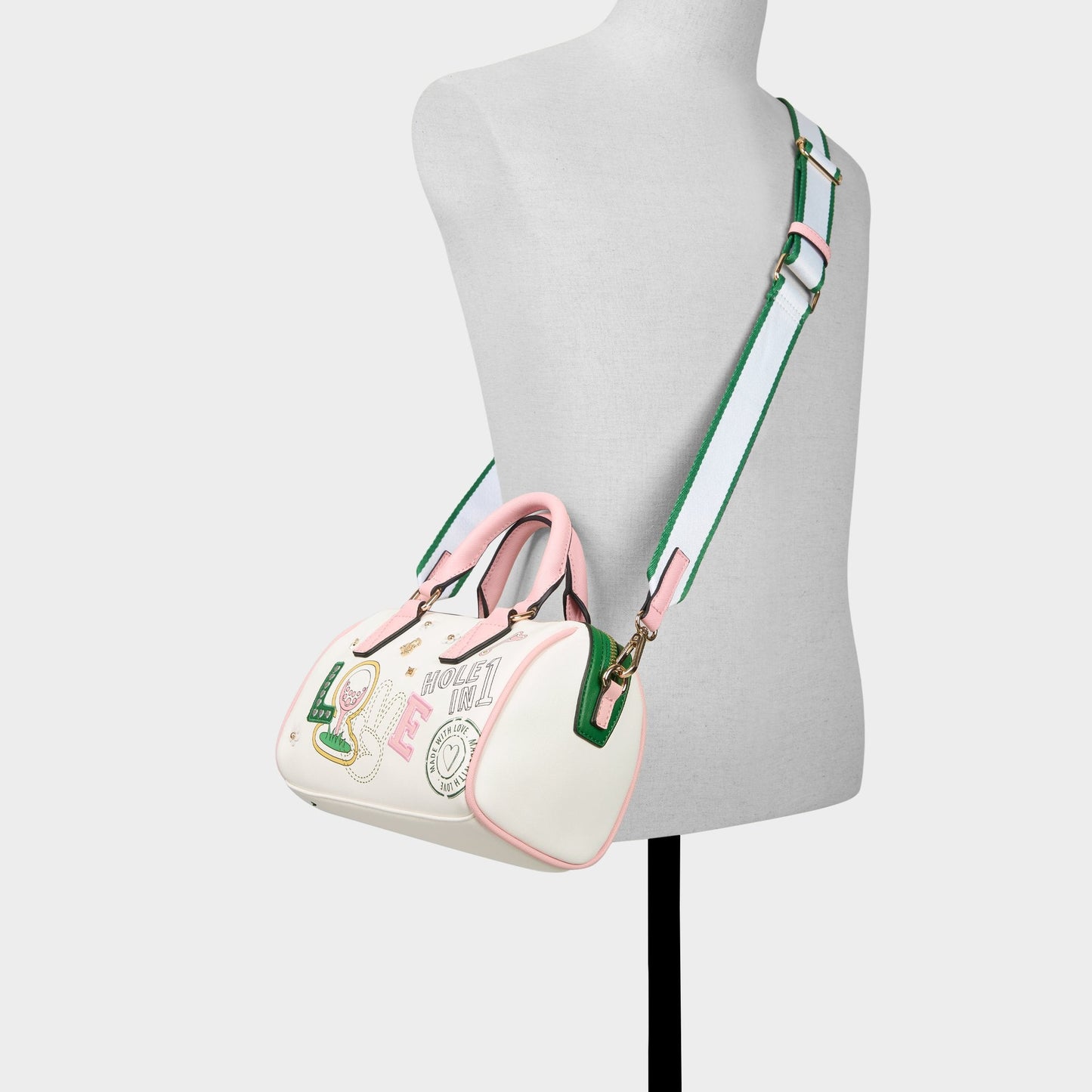 Fisney White Combo Women's Mini bags - Barrel bag - White Combo