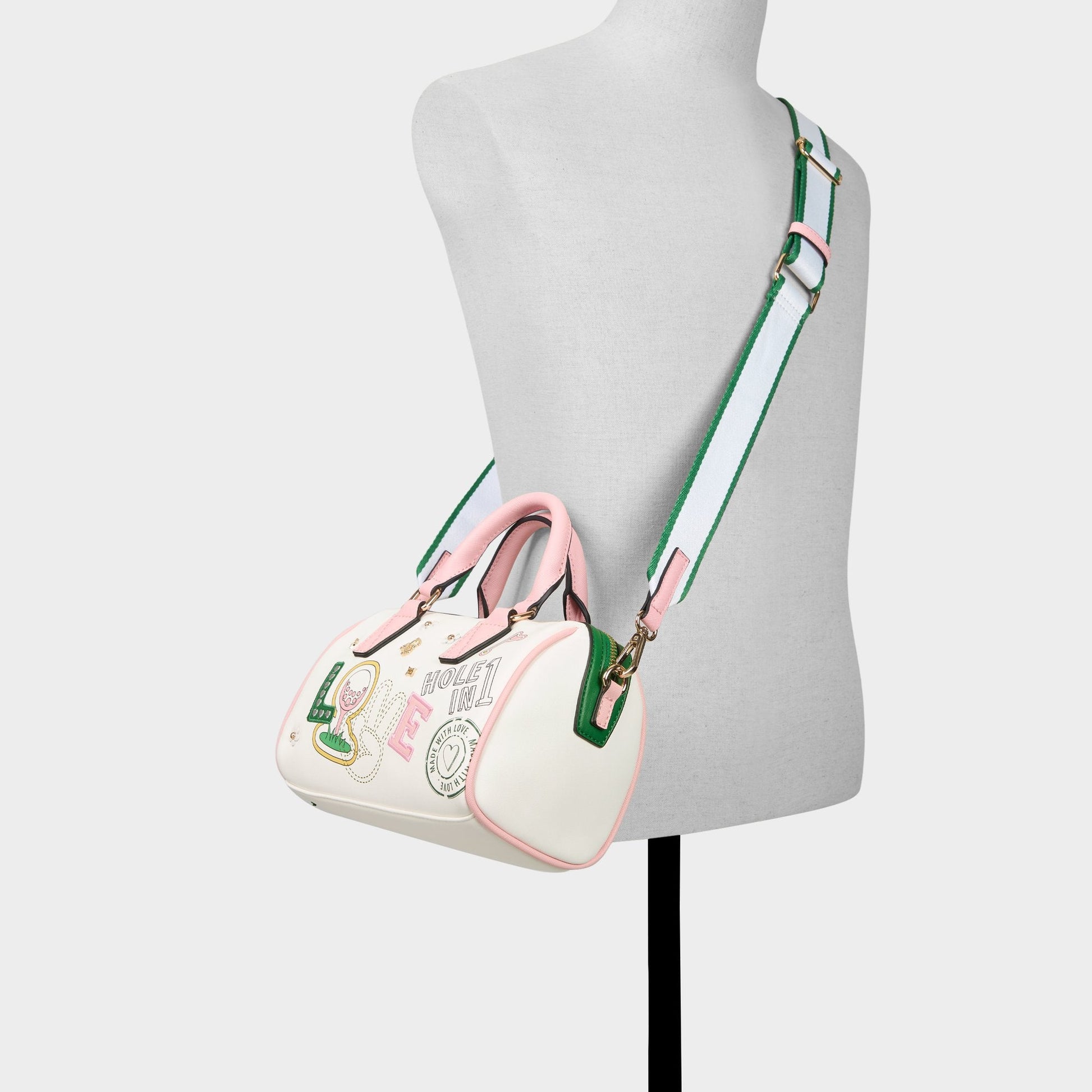 Fisney White Combo Women's Mini bags - Barrel bag - White Combo