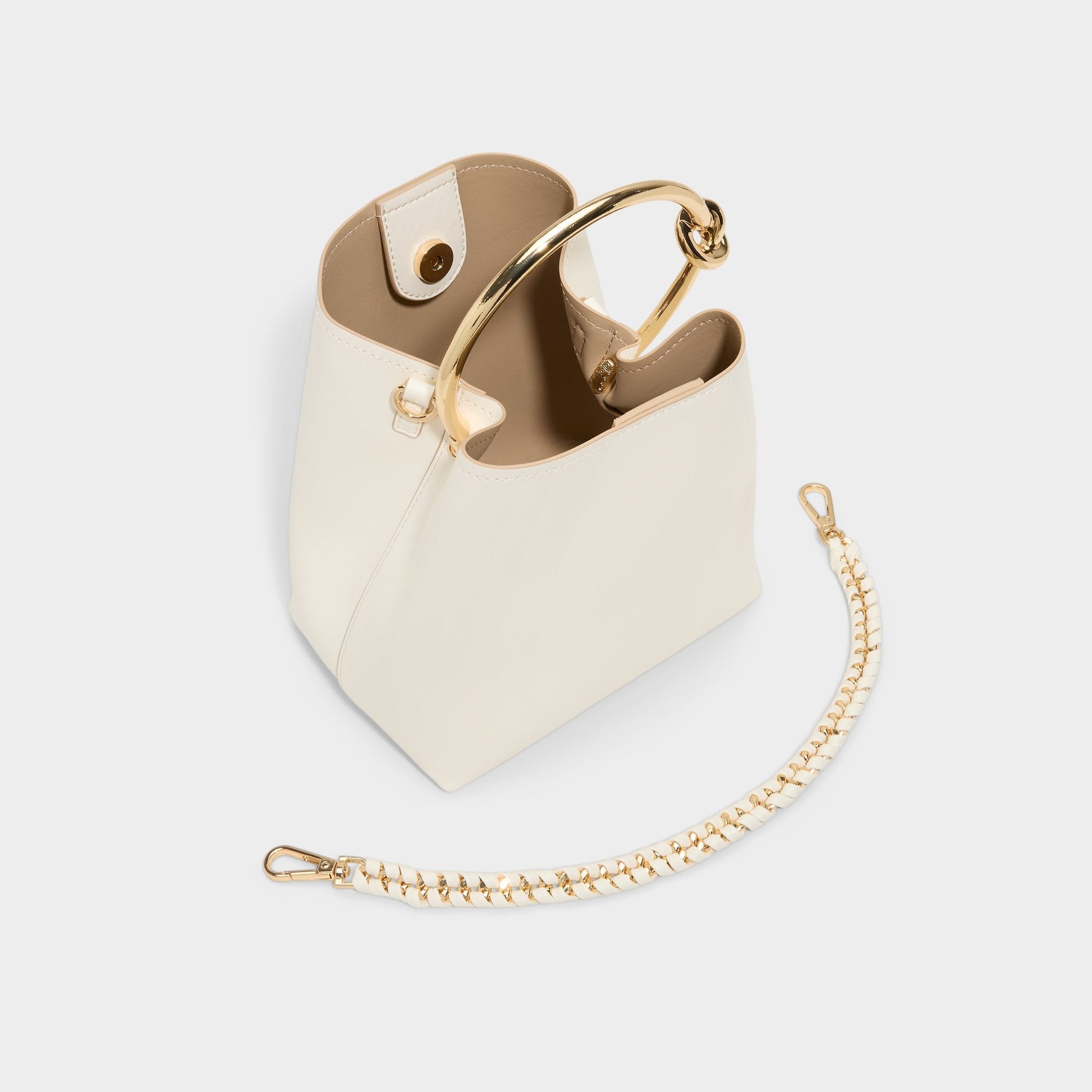 Bienkaax Bone Women's Top Handle Bags - Bucket bag - Bone
