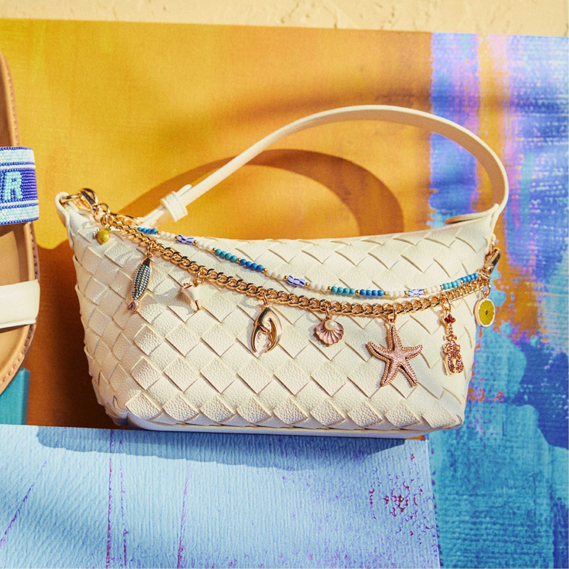Frankiewoven White Women's Shoulder Bags - Shoulder bag - White