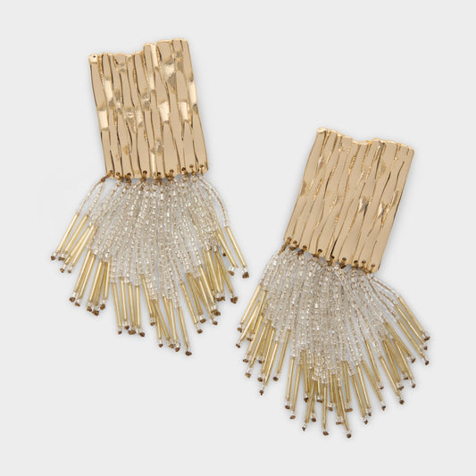 Dazira in Light Yellow - Statement earrings - Light yellow