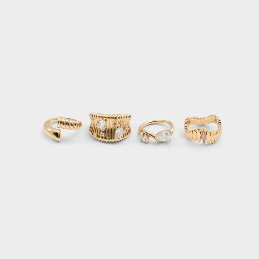 Alexxe in Gold Clear Multi - Ring - Gold/clear multi