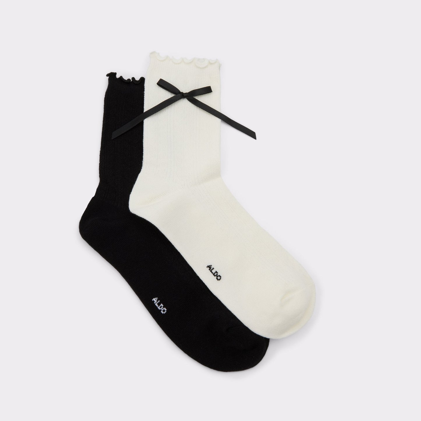 Cutiebow in Black White - Socks - Black/white
