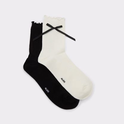 Cutiebow in Black White - Socks - Black/white