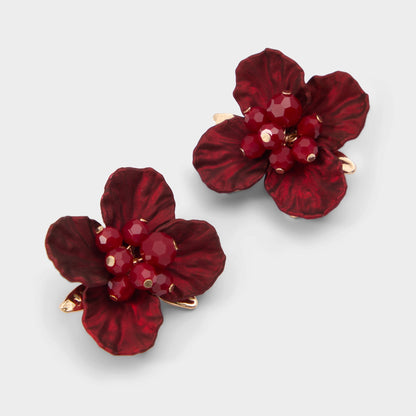 Bamey in Bordo - Statement earrings - Bordo