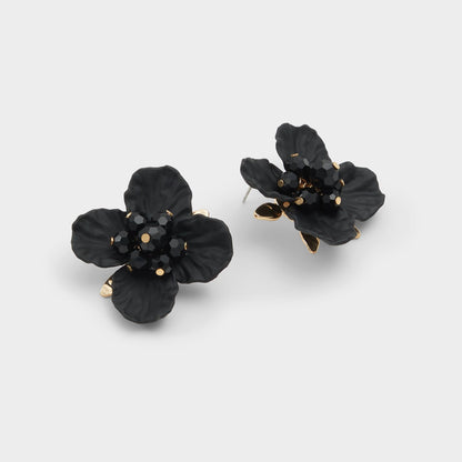 Bamey in Black - Statement earrings - Black