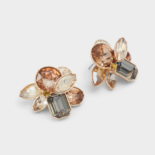 Brocla Light Brown Women's Earrings - Button earrings - Light brown