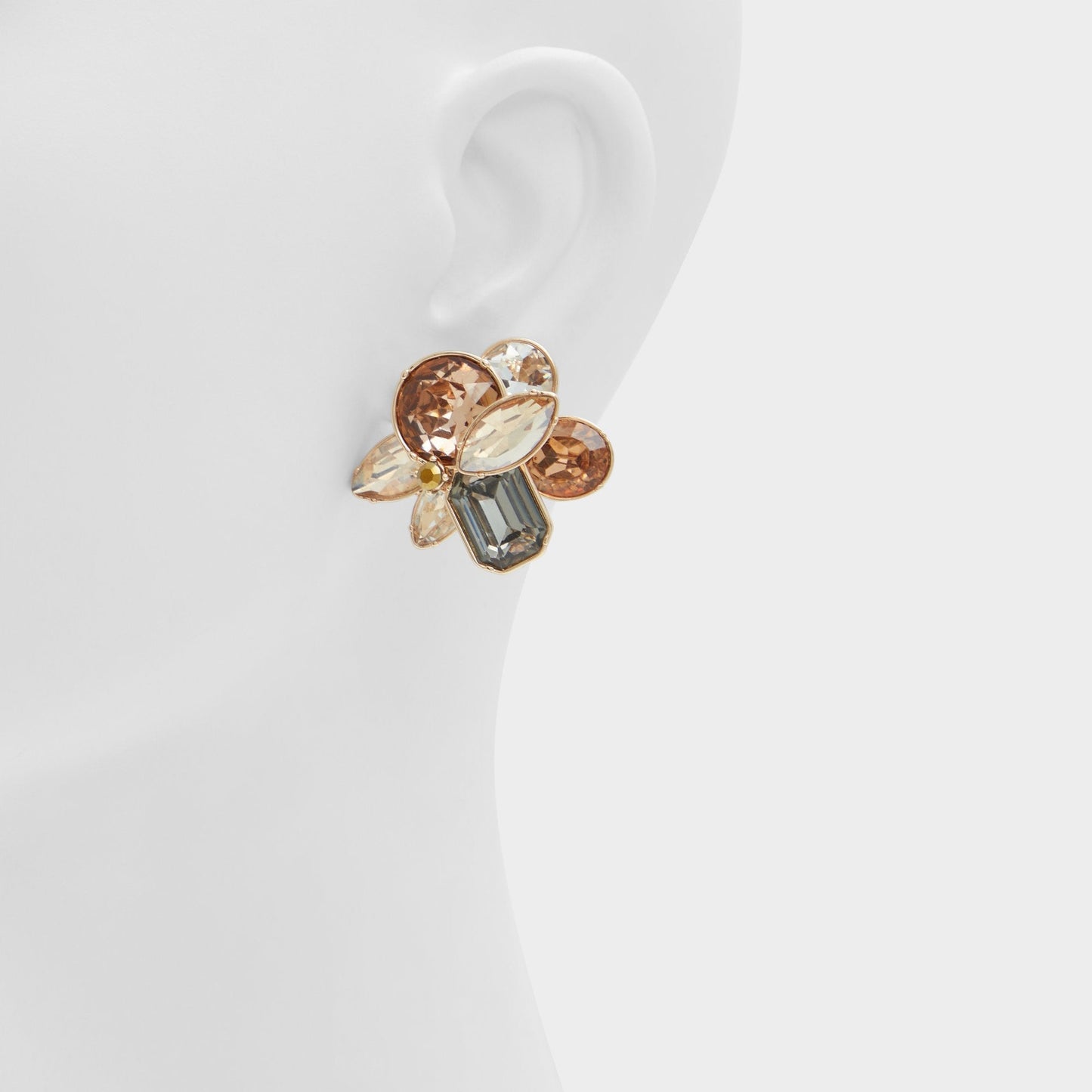 Brocla Light Brown Women's Earrings - Button earrings - Light brown