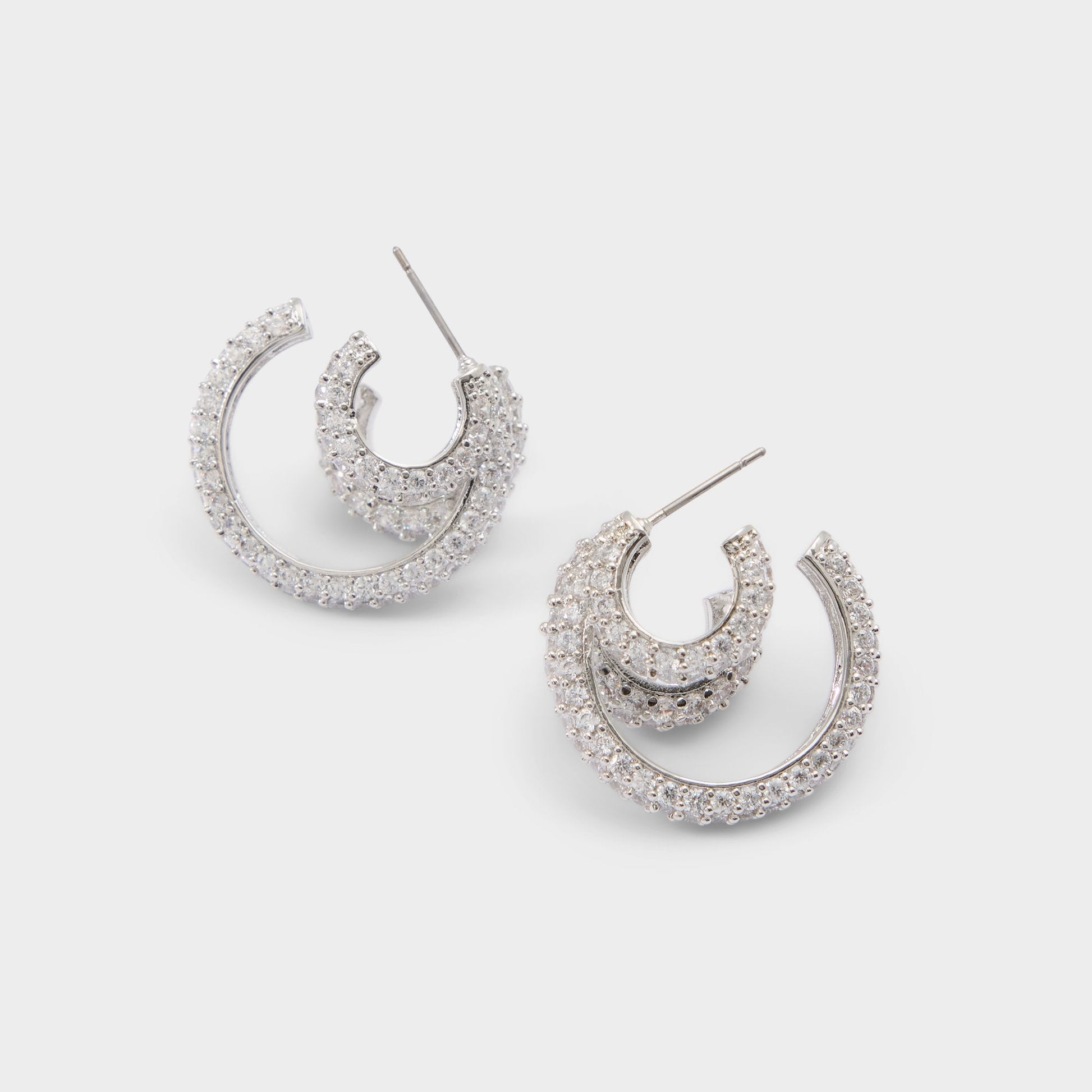 Glitzys in Silver Clear Multi - Hoop earrings - Silver/clear multi