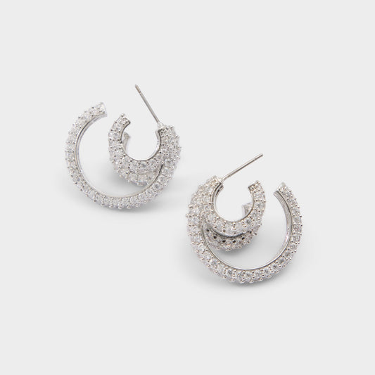 Glitzys in Silver Clear Multi - Hoop earrings - Silver/clear multi