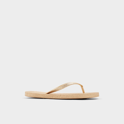 Aloomba Gold Women's Flats - Flip flop - Gold