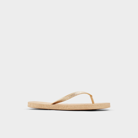 Aloomba Gold Women's Flats - Flip flop - Gold