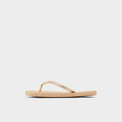 Aloomba Gold Women's Flats - Flip flop - Gold