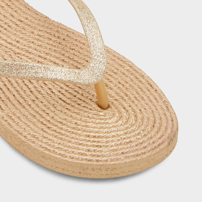 Aloomba Gold Women's Flats - Flip flop - Gold