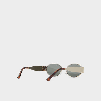 Unirerin Gold Women's Round - Round sunglasses - Gold