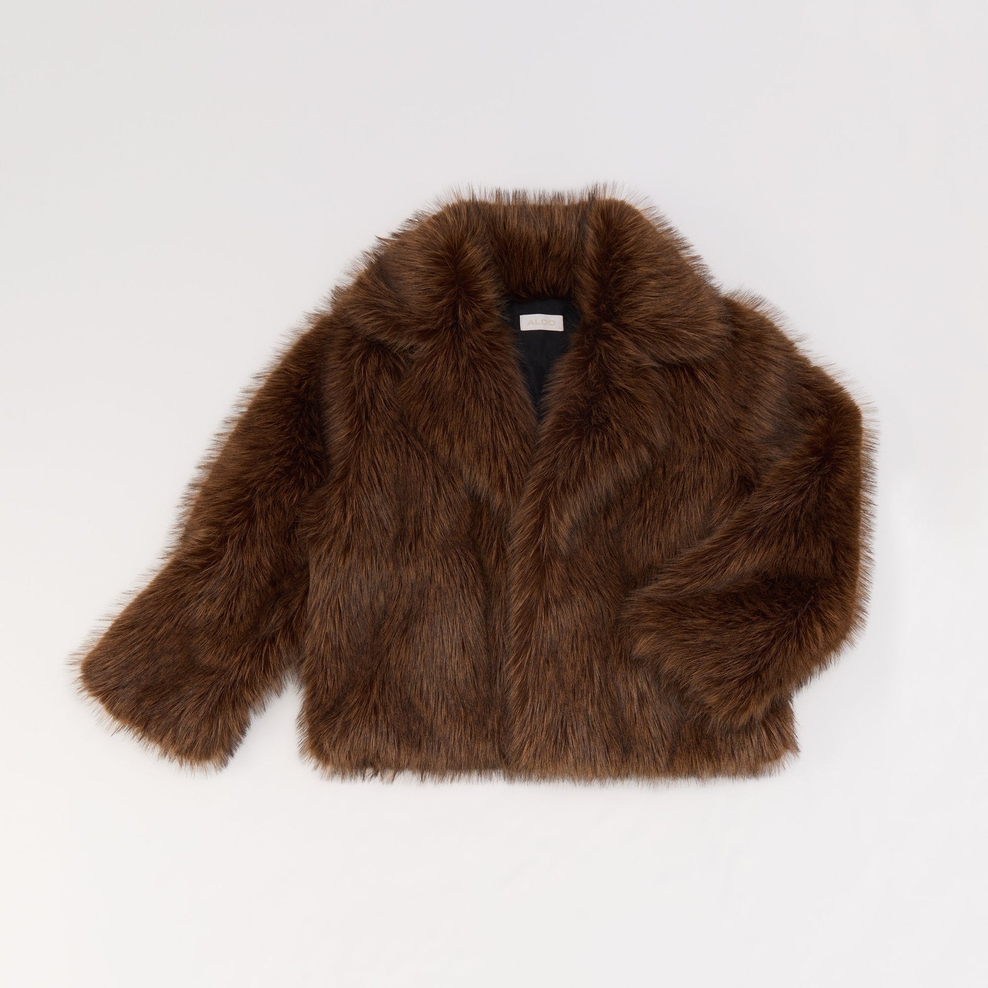 Hazella in Brown - Faux fur jacket - Brown