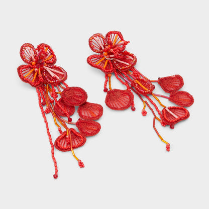 Rosellia Red Women's Earrings - Chandelier earrings - Red