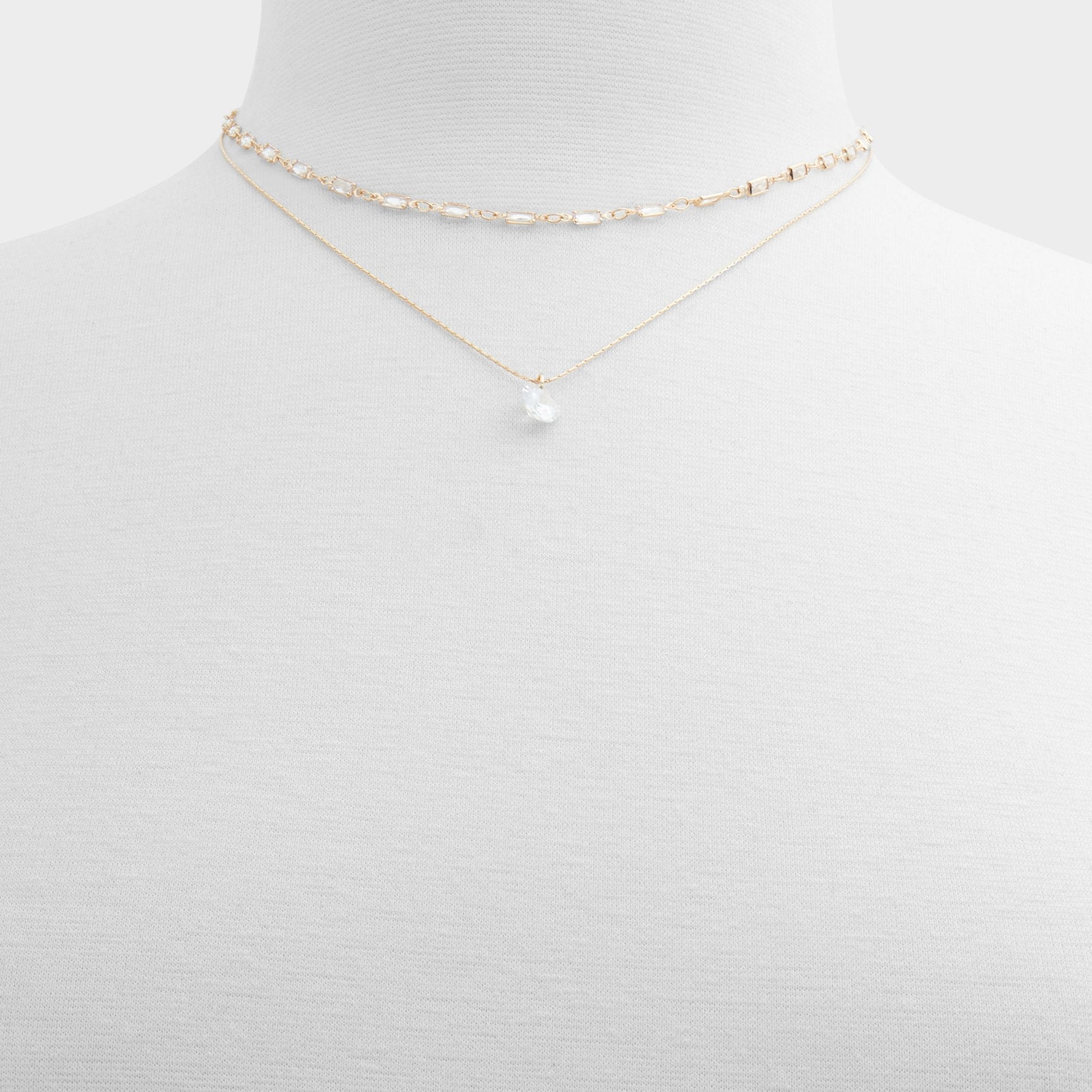 Flein Gold/Clear Multi Women's Necklaces - Layered necklace - Gold/Clear Multi