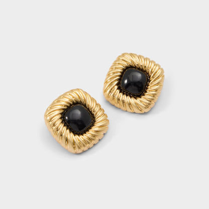 Myrage in Black Gold Multi - Statement earrings - Black/gold multi