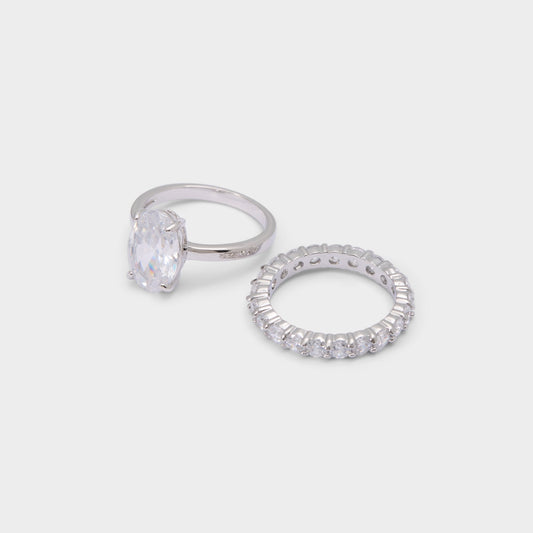 Ovalsparkles in Silver Clear Multi - Ring - Silver/clear multi