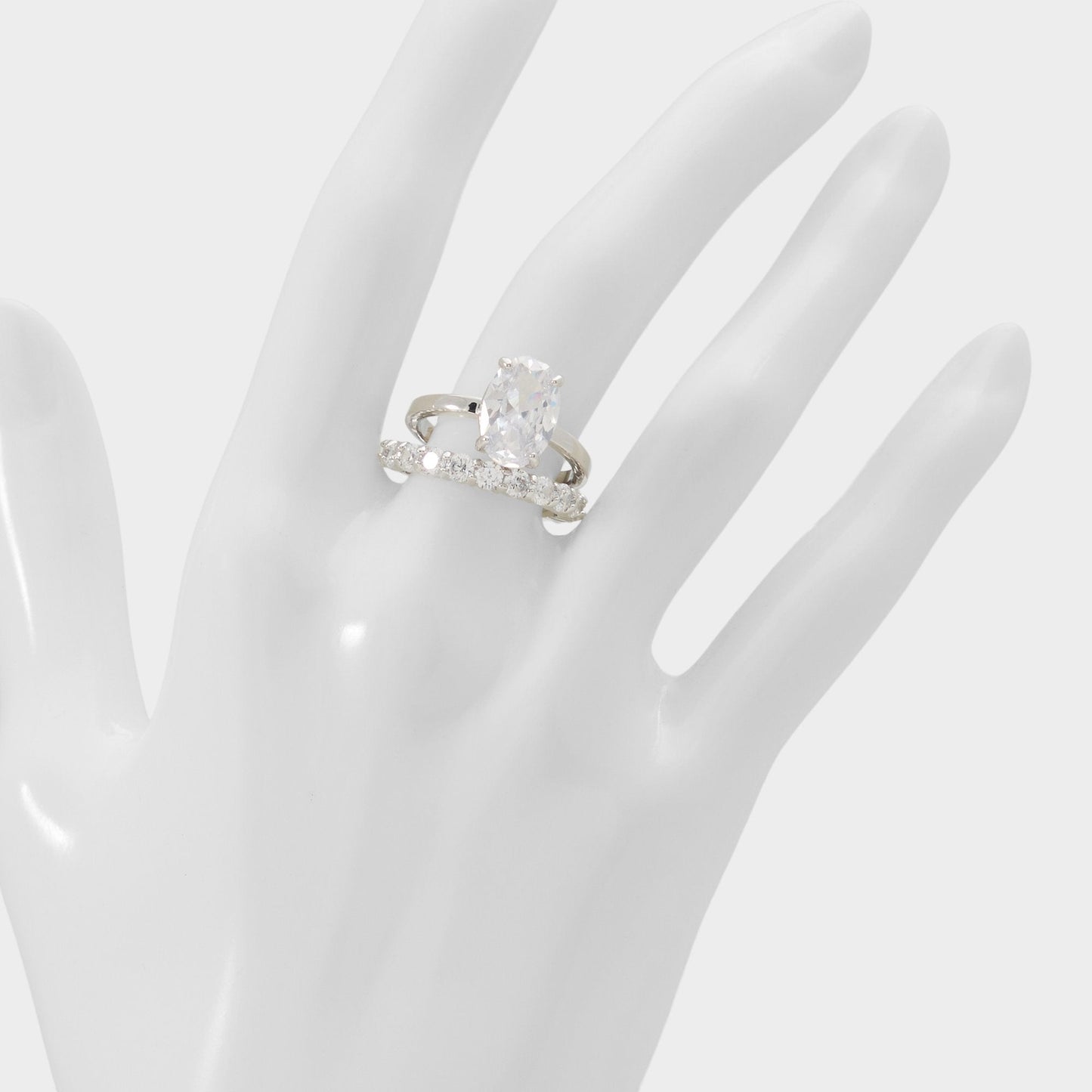 Ovalsparkles in Silver Clear Multi - Ring - Silver/clear multi
