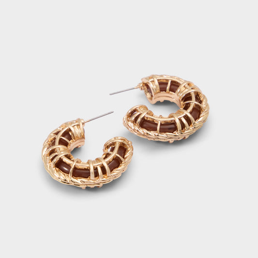 Cagedhoop in Other Brown - Hoop earrings - Other brown