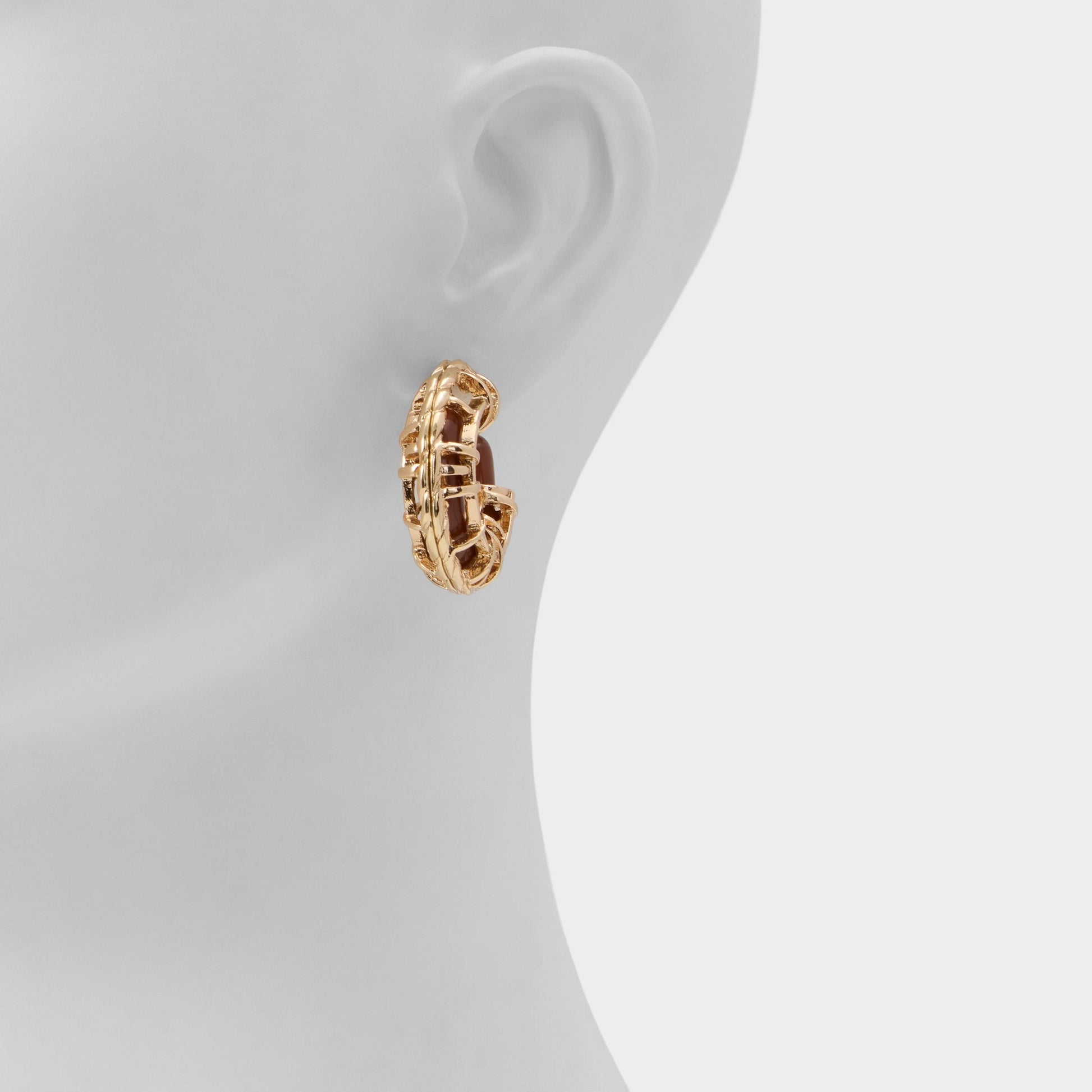 Cagedhoop in Other Brown - Hoop earrings - Other brown