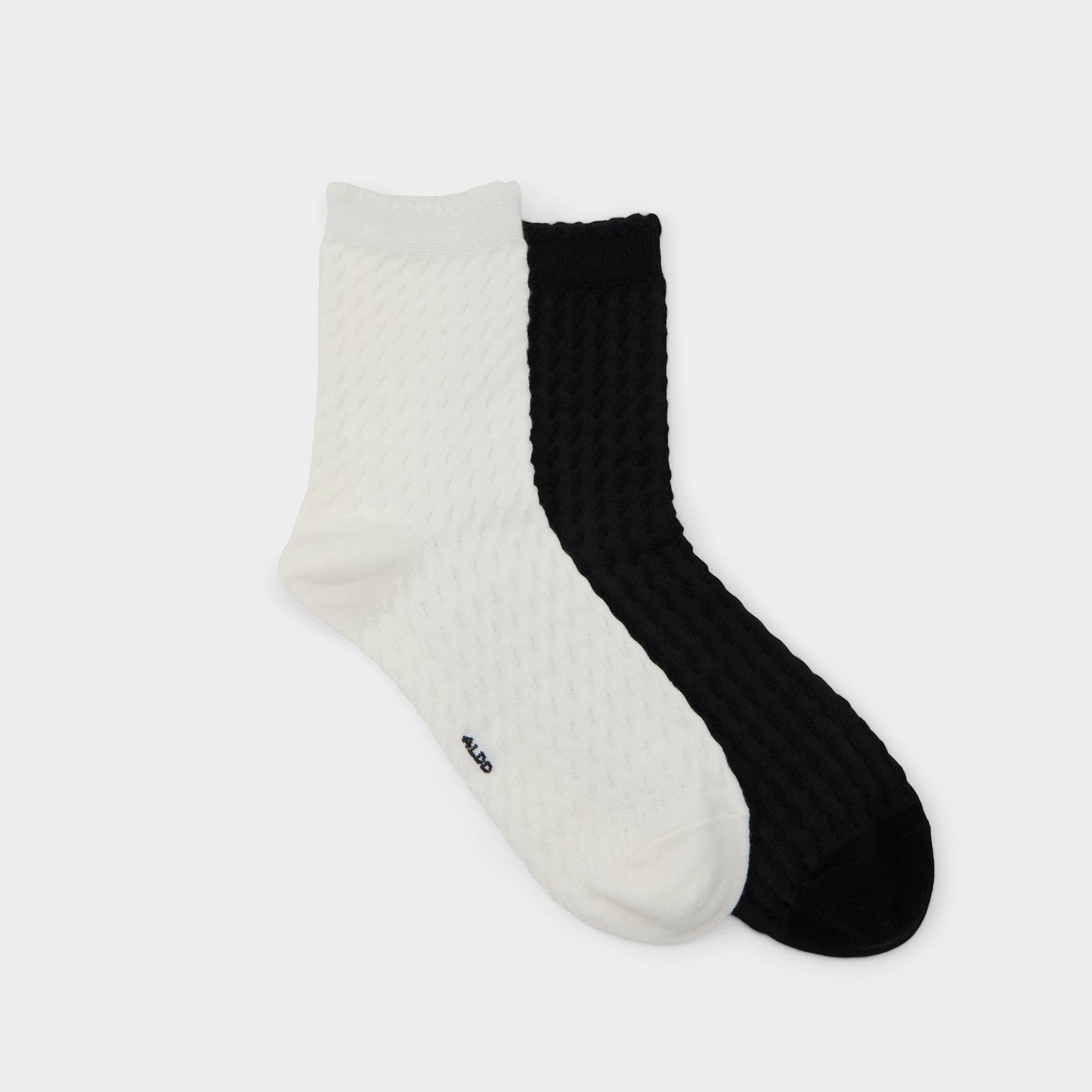 Lacy in Black White - Socks - Black/white